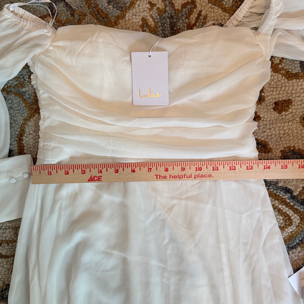 NEW w/tag Lulus Adorna White Off-the-Shoulder Maxi Dress - Picture 10 of 12